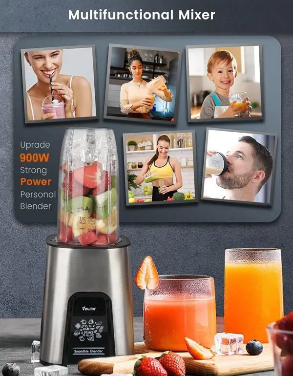 Personal Blender 1000W Smoothie Blender for Shakes and Smoothies, for Kitchen, 2*23oz+10oz Blender Cups - Image 6