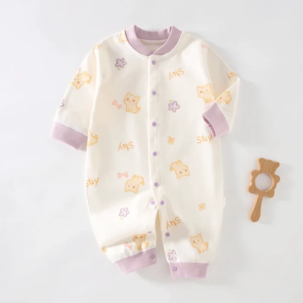Autumn Baby Clothes Newbron Spring 100 Cotton Underwear Newborn Onesie Romper Long Sleeve Loungewear Outfit Bodysuit & One Piece - Image 4