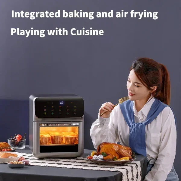 10L Electric Air Fryer Large Capacity Convection Oven Deep Fryer Without Oil Kitchen 360°Baking Viewable Window Home Appliance - Image 4