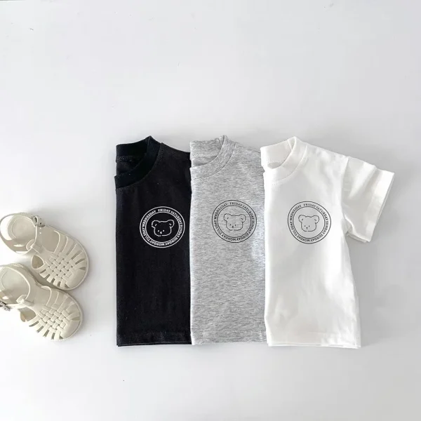 Organic Cotton Short Sleeve T-Shirt Summer Shirt Tops for Infant Baby and Toddler Boys, Girls, Unisex - Image 3