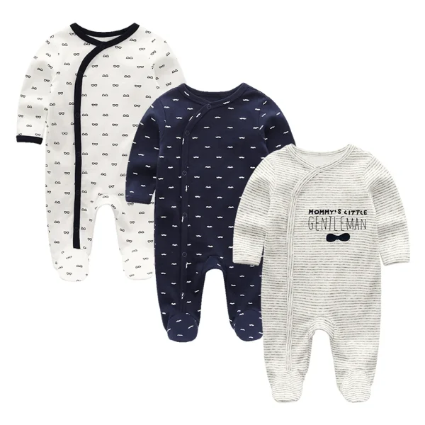 Kiddiezoom 3 Pcs/Lot Autumn Winter Unisex Cartoon Long Sleeve Baby Boy Girl Romper 100%Cotton Soft Newborn Jumpsuits Clothing - Image 5