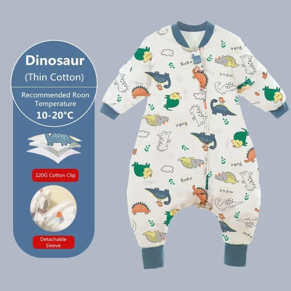 Baby Cartoon Split-legged Sleepsacks With Detachable Sleeves For Boys Girls Children's Sleeping Bag Autumn And Winter Thickened - Image 10