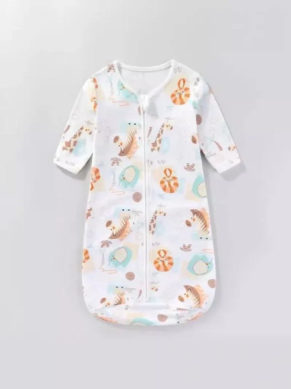 Baby Sleeping Bag, Suitable For Summer, Newborns, One-piece Design, Anti-startle, Long Sleeves, Pure Cotton, Suitable For Spring - Image 2