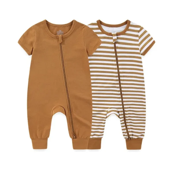 2 Pcs/Lot Simple Baby Unisex Short Sleeve Rompers 0-24 Months Baby Boy Girl Jumpsuits Spring Summer Infant Clothes - Image 7
