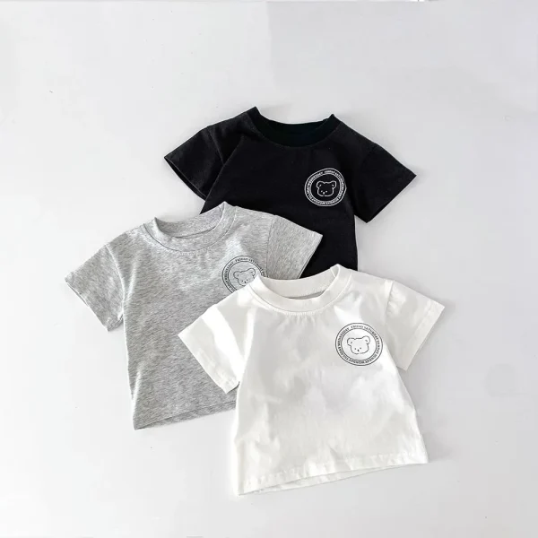 Organic Cotton Short Sleeve T-Shirt Summer Shirt Tops for Infant Baby and Toddler Boys, Girls, Unisex - Image 5