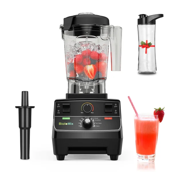 BioloMix 2200W Professional Smart Timer Pre-programed Blender, 2L round jar, Mixer Juicer Food Processor Ice Smoothies Crusher - Image 7