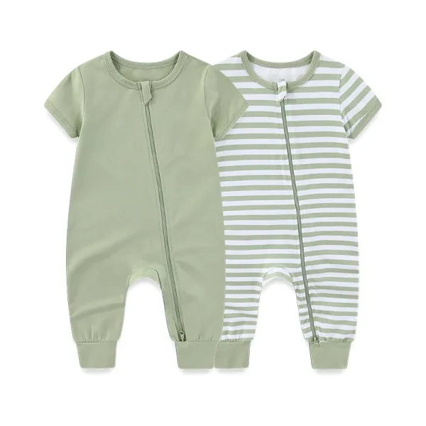 2 Pcs/Lot Simple Baby Unisex Short Sleeve Rompers 0-24 Months Baby Boy Girl Jumpsuits Spring Summer Infant Clothes - Image 3