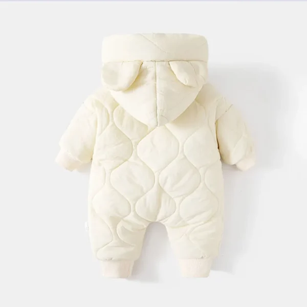 ﻿ Winter Baby Outwear Clothing Fur Lining Warm Toddler Girl's Boy's Rompers Cartoon Bear Infant Jumpsuit - Image 4