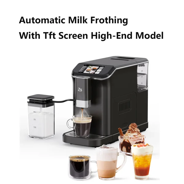 TFT Touch Screen Automatic Espresso Machine, 20 Bar Coffee Machine With Grinder, Espresso Maker With Automatic Milk Frother - Image 10