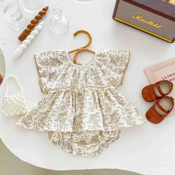 0-24M Baby Clothes Summer Baby Girl Bodysuit Floral New Female Baby Small Flying Sleeve Romper Dress Newborn One-piece Jumpsuit - Image 2