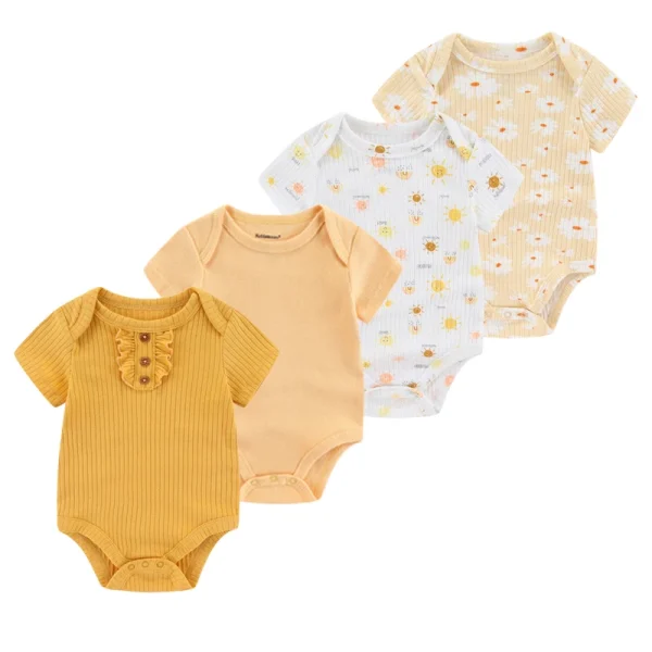 4Pieces Cotton Newborn Bodysuit Print Baby Girl Clothes 0-12M Cartoon Baby Boy Clothes Summer Short Sleeve Romper Bebes - Image 16