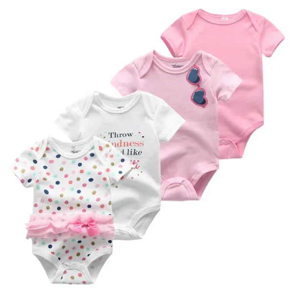 4Pieces Cotton Newborn Bodysuit Print Baby Girl Clothes 0-12M Cartoon Baby Boy Clothes Summer Short Sleeve Romper Bebes - Image 7