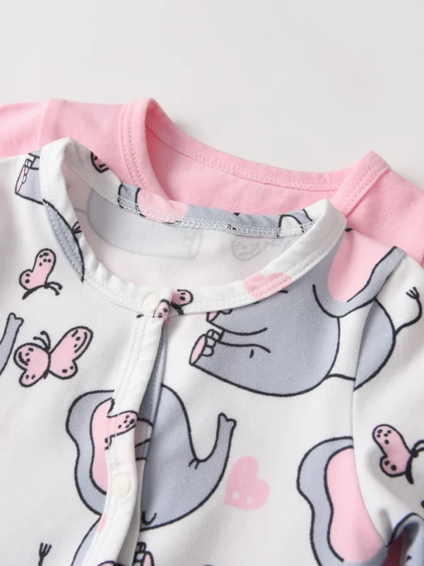 2Pack/lot Newborn Infant Baby Girl Footed Romper Jumpsuit Clothes Cute Printed Toddler One Piece Climb Clothing - Image 4