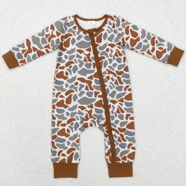 In Stock Christmas Dog Print Bamboo Fabric Soft Baby Boy Clothes Newborn Baby Zip Romper Sleepers Infant Cute Clothes New Design - Image 2