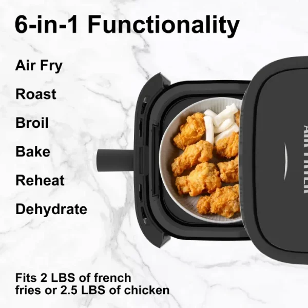 Bluebow 6QT Air Fryer, 8-in-1 Electric Hot Oven with Digital LED Touchscreen, Visible Window, 1500W, New - Image 5