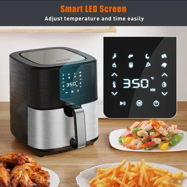 KitCook Large Air Fryer, 1500W 7QT AirFryer Cooker, Adjustable Temperature 100-400°F, 8 Presets Menu, Digital Touch Screen, Nons - Image 4