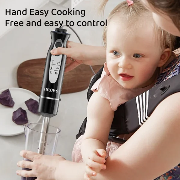 Hand Blender, Immersion Blender with 2 Mixing Speed, Electric Handheld Blender Portable Stick Mixer with Stainless Steel Blades - Image 2
