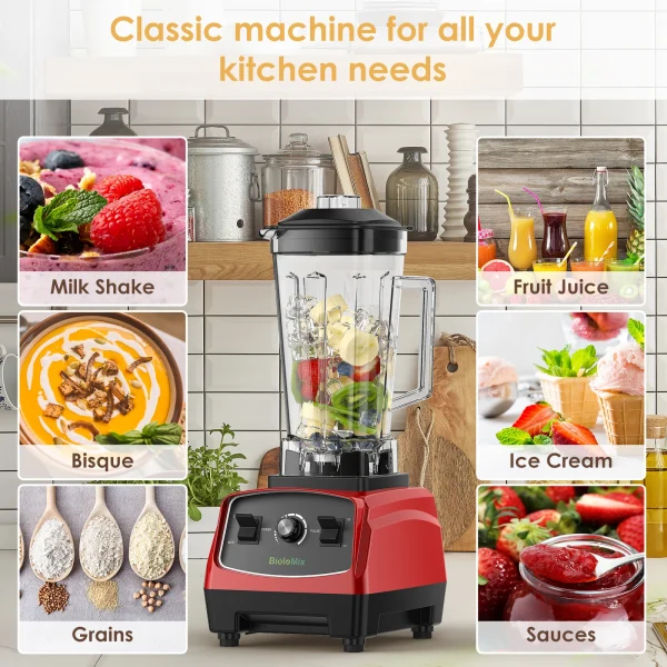 BPA Free 3HP 2200W Heavy Duty Commercial Grade Blender Mixer Juicer High Power Food Processor Ice Smoothie Bar Fruit Blender - Image 6