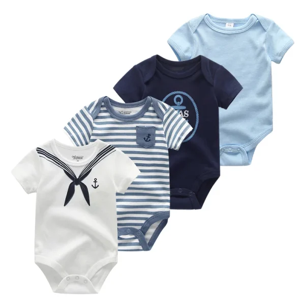 4Pieces Cotton Newborn Bodysuit Print Baby Girl Clothes 0-12M Cartoon Baby Boy Clothes Summer Short Sleeve Romper Bebes - Image 11