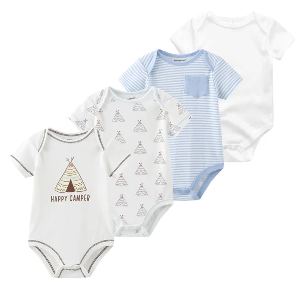 4Pieces Cotton Newborn Bodysuit Print Baby Girl Clothes 0-12M Cartoon Baby Boy Clothes Summer Short Sleeve Romper Bebes - Image 27