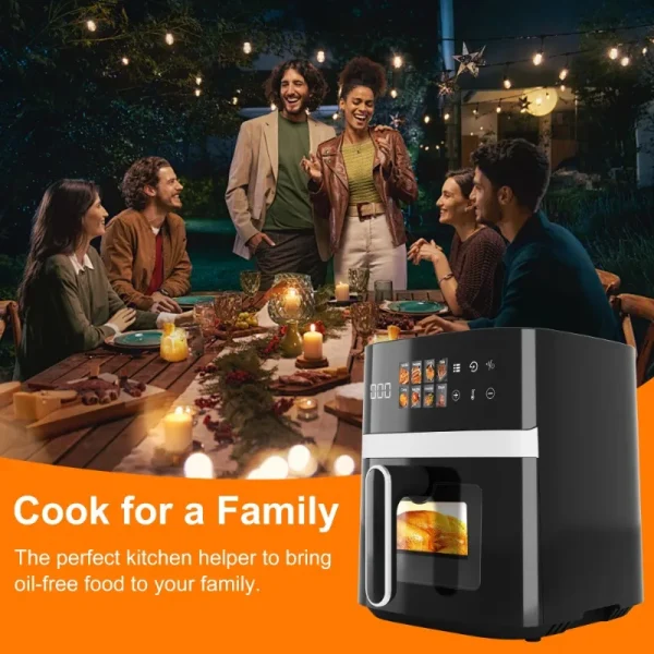 Bluebow 6QT Air Fryer, 8-in-1 Electric Hot Oven with Digital LED Touchscreen, Visible Window, 1500W, New - Image 6