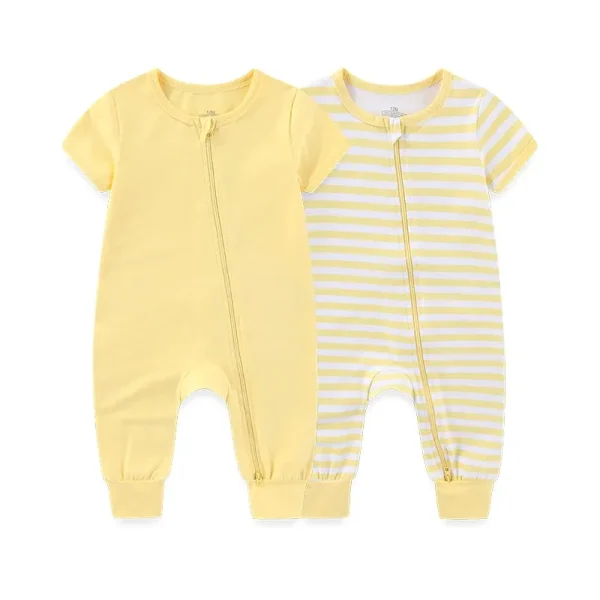2 Pcs/Lot Simple Baby Unisex Short Sleeve Rompers 0-24 Months Baby Boy Girl Jumpsuits Spring Summer Infant Clothes - Image 6