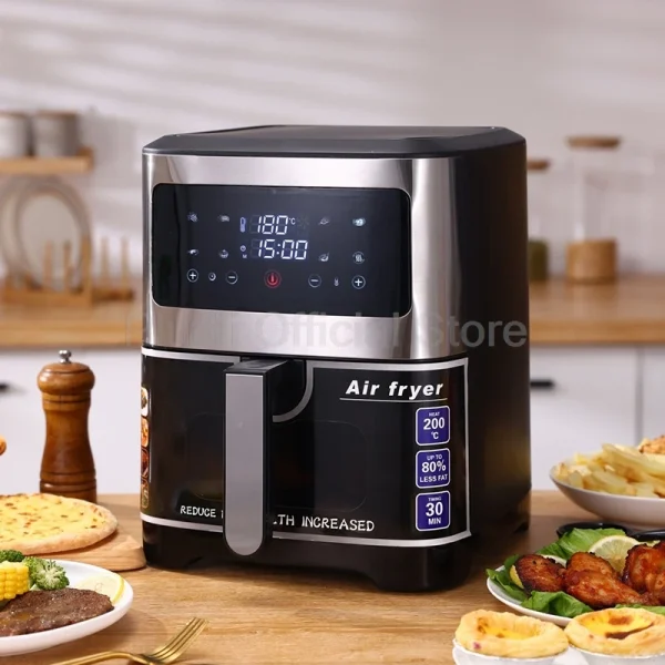 1400W 6L Smart Air Fryer Oven Large Capacity 360 Hot Air Circulation Transparent Window Healthy Cook for Home Kitchen Appliance - Image 7