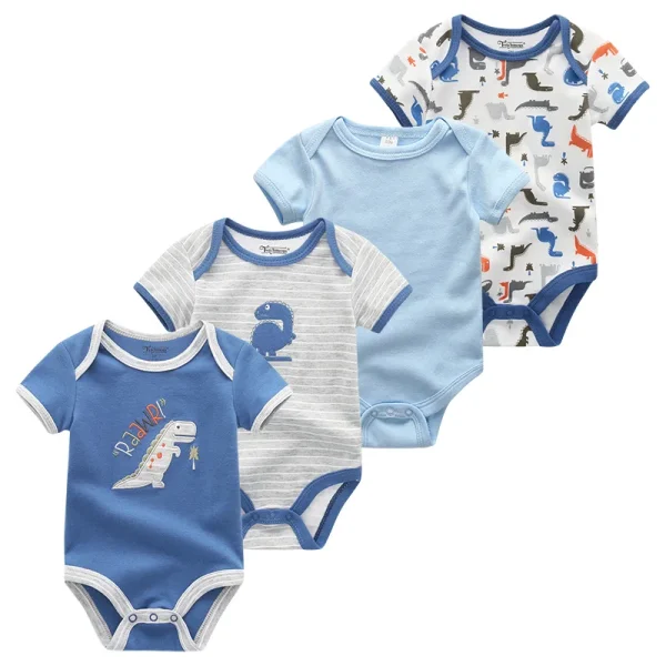 4Pieces Cotton Newborn Bodysuit Print Baby Girl Clothes 0-12M Cartoon Baby Boy Clothes Summer Short Sleeve Romper Bebes - Image 26