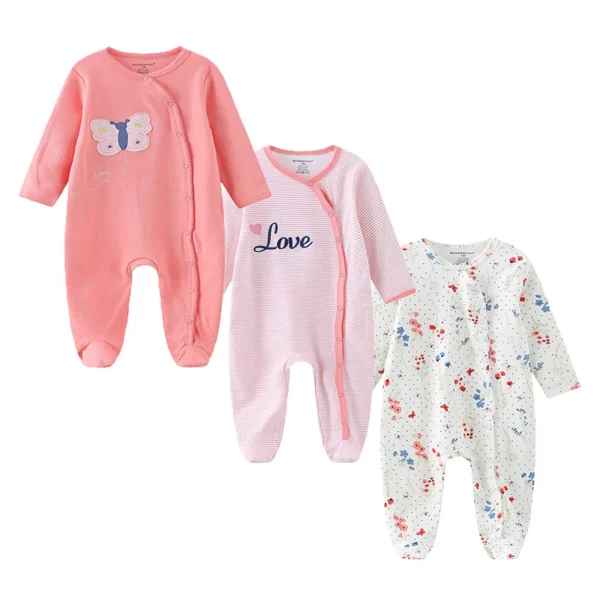 Kiddiezoom 3 Pcs/Lot Autumn Winter Unisex Cartoon Long Sleeve Baby Boy Girl Romper 100%Cotton Soft Newborn Jumpsuits Clothing - Image 7