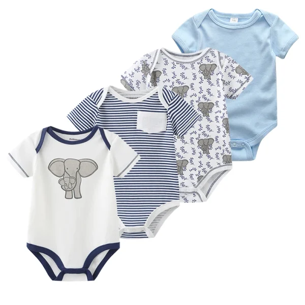 4Pieces Cotton Newborn Bodysuit Print Baby Girl Clothes 0-12M Cartoon Baby Boy Clothes Summer Short Sleeve Romper Bebes - Image 31