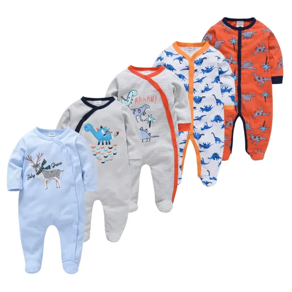 5PCS Honeyzone Baby Pyjamas Rompers Girl Boy Pijamas Bebe Fille Cotton Breathable Soft Ropa Bebe Newborn Sleepers Baby Pjiamas - Image 34