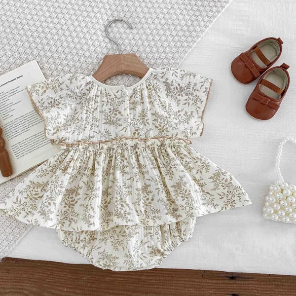 0-24M Baby Clothes Summer Baby Girl Bodysuit Floral New Female Baby Small Flying Sleeve Romper Dress Newborn One-piece Jumpsuit - Image 4