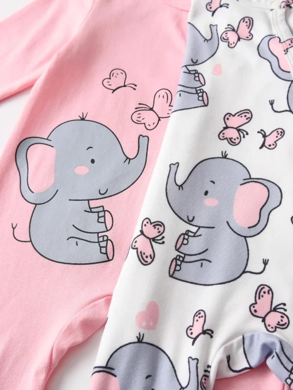 2Pack/lot Newborn Infant Baby Girl Footed Romper Jumpsuit Clothes Cute Printed Toddler One Piece Climb Clothing - Image 6