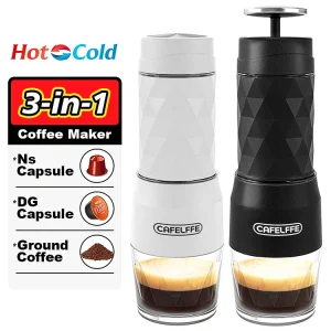Cafelffe 3 In1 Portable Coffee Machine Hot/Cold Water Manual Espresso Maker For Capsule & Ground Hand Press Brewer hiking Travel