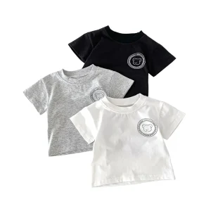 Organic Cotton Short Sleeve T-Shirt Summer Shirt Tops for Infant Baby and Toddler Boys, Girls, Unisex