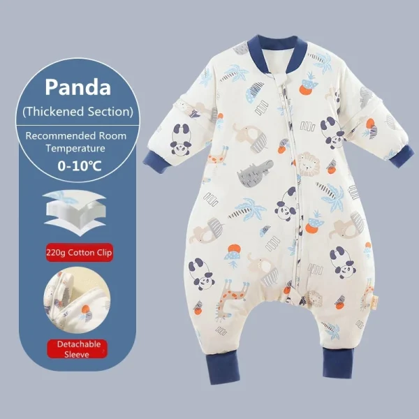 Baby Cartoon Split-legged Sleepsacks With Detachable Sleeves For Boys Girls Children's Sleeping Bag Autumn And Winter Thickened - Image 9