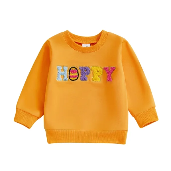 Adorable Infant Easter Outfit with Bunny Print Round Neck Long Sleeve Sweatshirt for Baby Boys and Girls - Cute Spring Clothes - Image 8