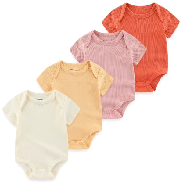 4Pieces Cotton Newborn Bodysuit Print Baby Girl Clothes 0-12M Cartoon Baby Boy Clothes Summer Short Sleeve Romper Bebes - Image 28