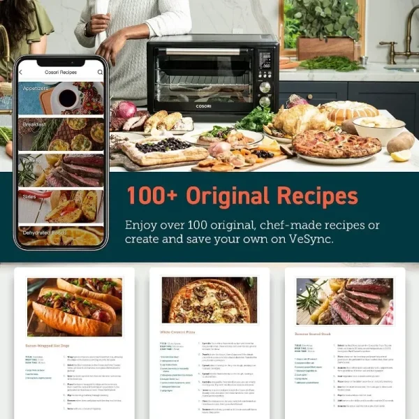 COSORI Smart 13-in-1 Air Fryer Toaster Oven Combo, Airfryer Rotisserie Sous Vide Convection Oven Countertop, Bake, Broil, Roast - Image 5