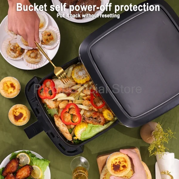 1400W 6L Smart Air Fryer Oven Large Capacity 360 Hot Air Circulation Transparent Window Healthy Cook for Home Kitchen Appliance - Image 4