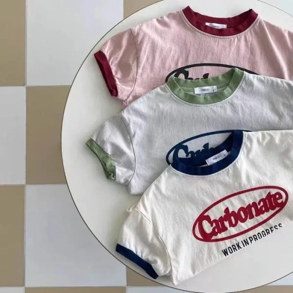 2024 New Fashion Letter Print Baby Short Sleeve T Shirts Infant Casual Tops Children Loose Tee Toddler Boy Girl Summer T Shirt - Image 2