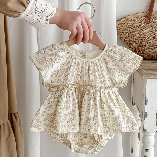0-24M Baby Clothes Summer Baby Girl Bodysuit Floral New Female Baby Small Flying Sleeve Romper Dress Newborn One-piece Jumpsuit - Image 5