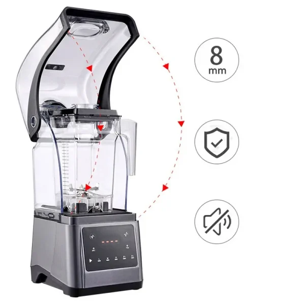 1800ml Heavy-Duty Soundproof Food Mixer with Touch Screen Juice Ice Blender Mixer Juicer 2200W Power Food Processor Ice Smoothie - Image 6