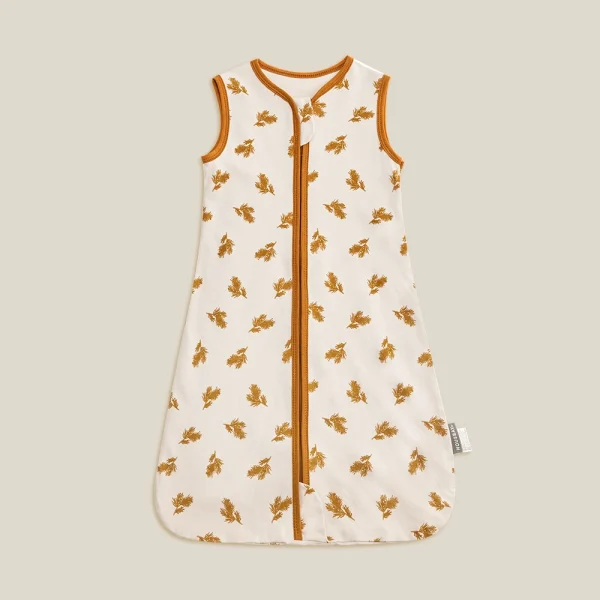 0-24 Months Baby Sleeping Bag Summer Thin Layer Sleep Sacks 0.5Tog One-Piece Sleepwear Beige Wheat Printed Anti-Kick Blanket - Image 7
