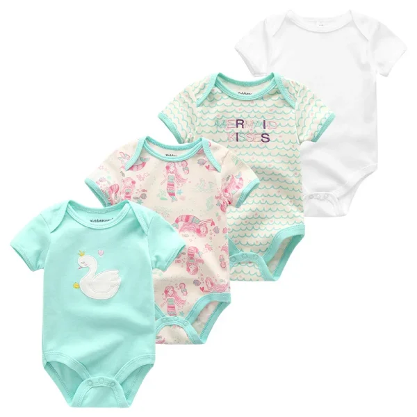 4Pieces Cotton Newborn Bodysuit Print Baby Girl Clothes 0-12M Cartoon Baby Boy Clothes Summer Short Sleeve Romper Bebes - Image 15