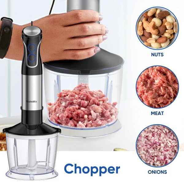 BioloMix 5 in 1 Immersion Hand Blender,1500W Blender with 304 Stainless Steel Blade,Food Processor,Smoothies Puree Baby Food - Image 3