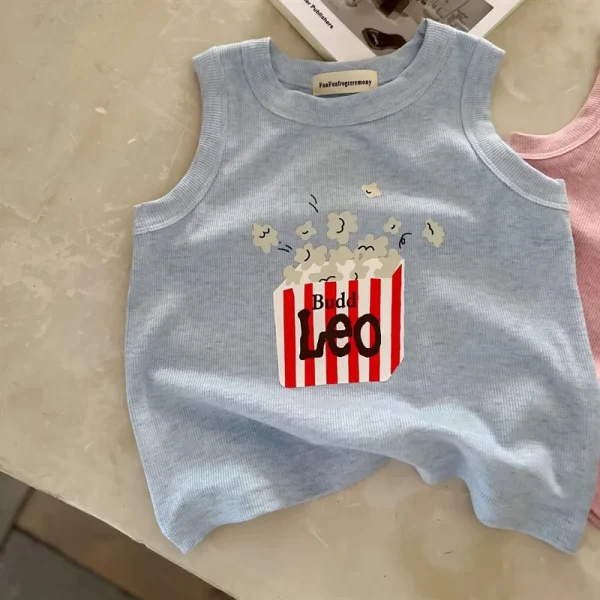 Cute Cartoon Tank Top Sleeveless Mesh Crewneck Summer Shirt Tops for Infant Baby and Toddler Boys, Girls, Unisex - Image 5