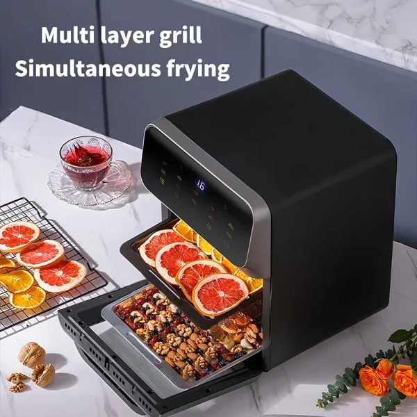 10L Electric Air Fryer Large Capacity Convection Oven Deep Fryer Without Oil Kitchen 360°Baking Viewable Window Home Appliance - Image 2