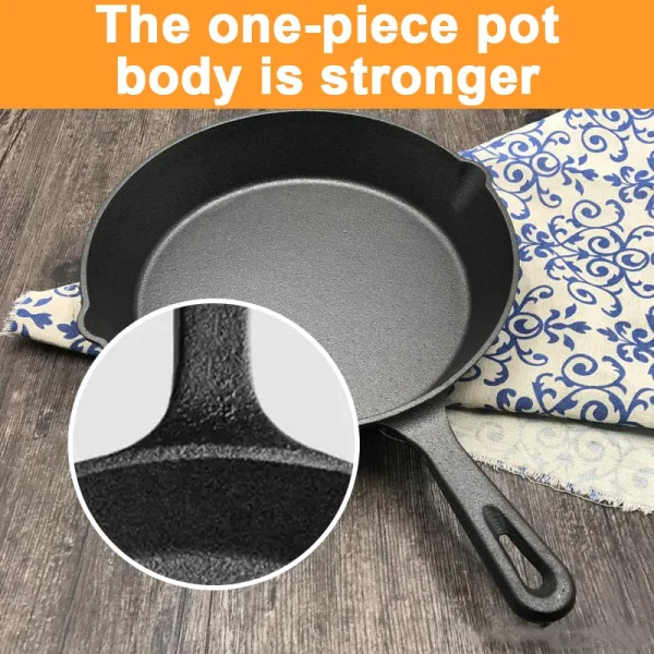 "3-piece cast iron cookware set, uncoated cast iron pan collection, 6-inch/8-inch/10-inch cast iron skillets, frying pans - Image 5