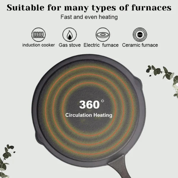 "3-piece cast iron cookware set, uncoated cast iron pan collection, 6-inch/8-inch/10-inch cast iron skillets, frying pans - Image 4